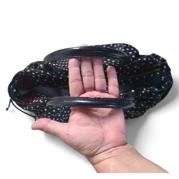 Kate Spade New York Black & Beige Polka Dot Diaper Bag Large Double Handle Tote - Picture 6 of 16